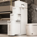 Armário de Armazenamento de Plástico Branco Estilo Clássico com 3/4 Andares e Gavetas, Organizador Multifuncional à Prova d'Água para Banheiro, Cozinha, Sala de Estar - Formato Retangular, Organizadores e Armazenamento para Banheiro, Armazenamento Sob a C