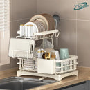 Escorredor de Louça Rack De Cozinha 2 Andares Bege Yesop