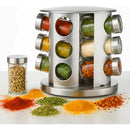 Porta Tempero Inox Giratório Vidro 12 Potes 360
