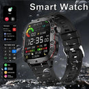 Novo relógio inteligente masculino HW XM militar GPS, lanterna, bússola, esportes ao ar livre à prova d'água H Preto+Aço Preto