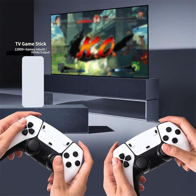 Retro Game Stick ,4k Hdmi Output 2.4ghz Wireless Tv Retro Gaming Console, Plug and Play Video Games with 20,000+ Games and 9 Built-in Emulators (White).