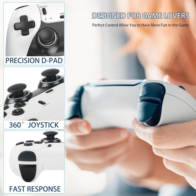 Retro Game Stick ,4k Hdmi Output 2.4ghz Wireless Tv Retro Gaming Console, Plug and Play Video Games with 20,000+ Games and 9 Built-in Emulators (White).