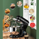 Batedeira Multifuncional 3 Em 1 De 850 W Com Liquidificador E Moedor De Carne, Tigela AçO InoxidáVel De 7,5 Qt, Jarra Vidro De 1,5 L, 6 Velocidades, Para 8 A 12 Pessoas,FáCil De Limpar,Black