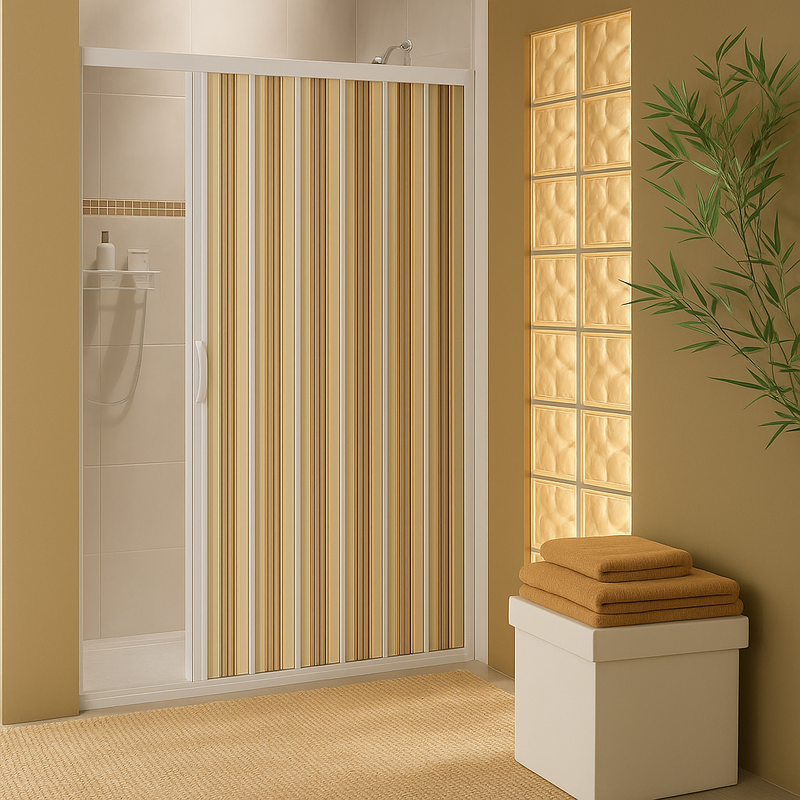 Box Para Banheiro De Pvc - 100/130/160x185cm Sanfonado