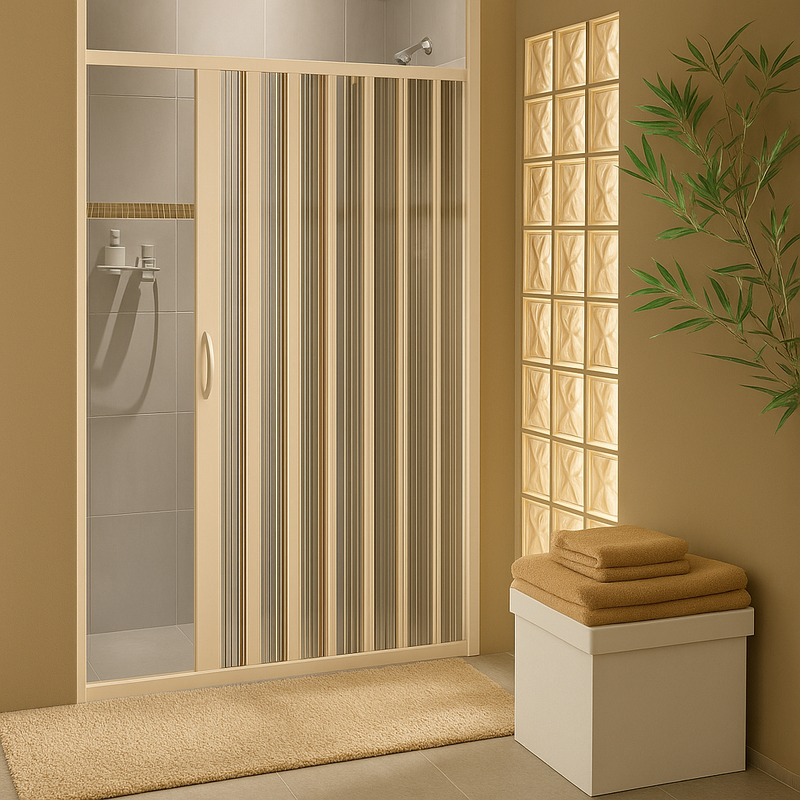 Box Para Banheiro De Pvc - 100/130/160x185cm Sanfonado