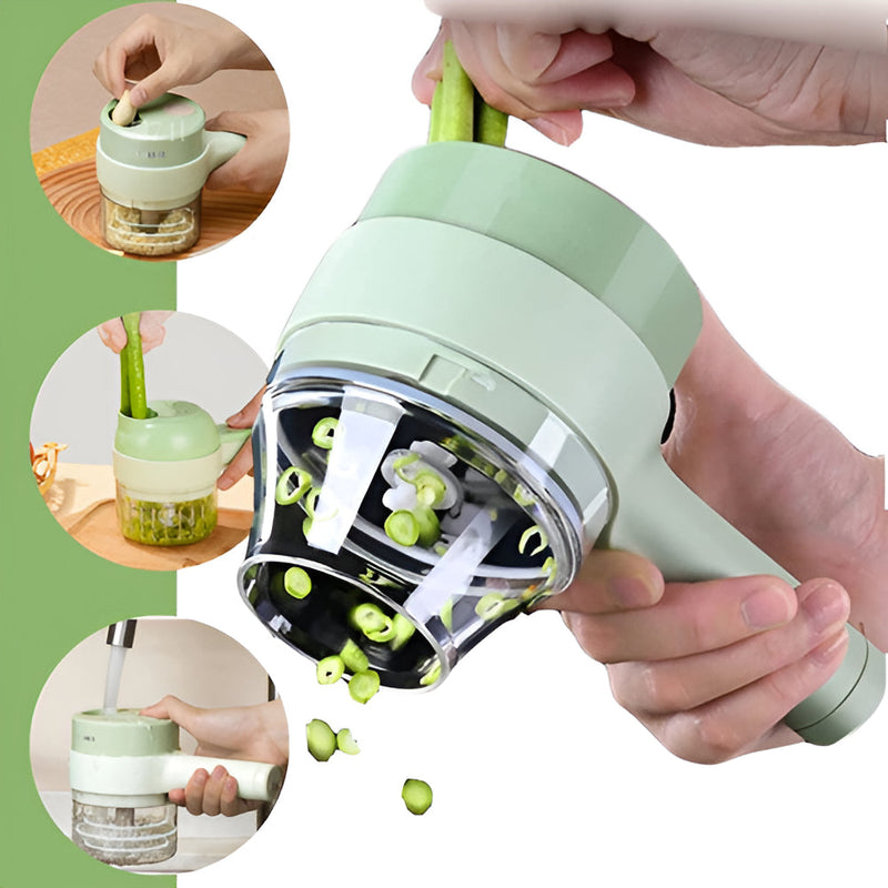 Fatiador Alimentos Elétrico S/ Fio Multifuncional Triturador Cor Verde