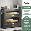 Escorredor De Pratos De Bancada De Cozinha , Prateleira Com Tampa , Organizador L44cm/56cm