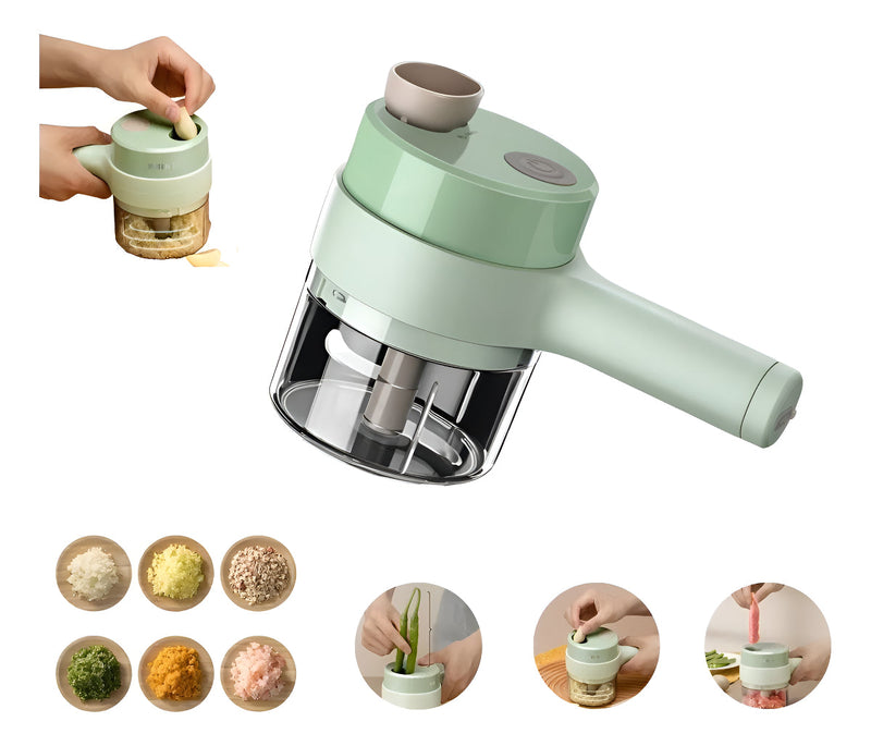 Fatiador Alimentos Elétrico S/ Fio Multifuncional Triturador Cor Verde