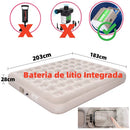 Colchão Inflável Casal King 203*183*28cm Com Bomba Inflável De Bateria De Lítio Embutida E Removível