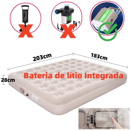 Colchão Inflável Casal King 203*183*28cm Com Bomba Inflável De Bateria De Lítio Embutida E Removível