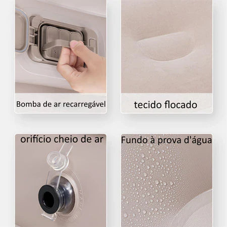 Colchão Inflável Casal King 203*183*28cm Com Bomba Inflável De Bateria De Lítio Embutida E Removível