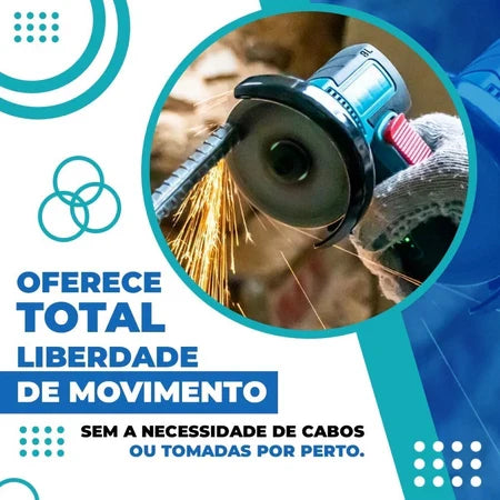 Esmerilhadeira Lixadeira Sem Fio Portátil Serra Mármore A Bateria 12V 1800 Miliampere