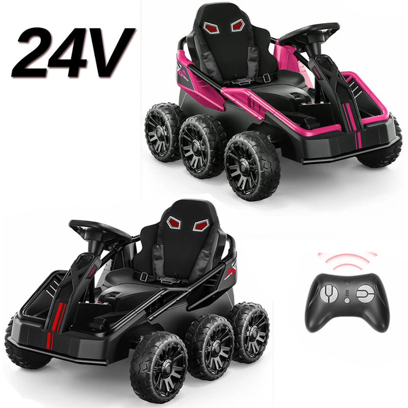 Kart Elétrico Infantil 24V até 50Kg Bateria Recarregável Controle Remoto 4 Motores Luz e Som MP3