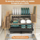 Escorredor de Louça Rack De Cozinha 2 Andares Preto Yesop