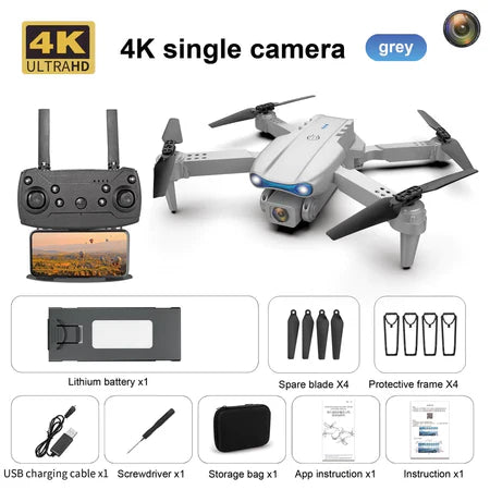 Dli E99 Dobrável Quadcopter Drone Dual Câmera 4k Profissional 2 Bateria