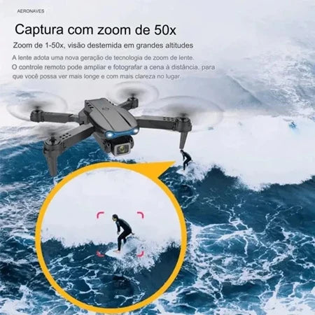 Dli E99 Dobrável Quadcopter Drone Dual Câmera 4k Profissional 2 Bateria