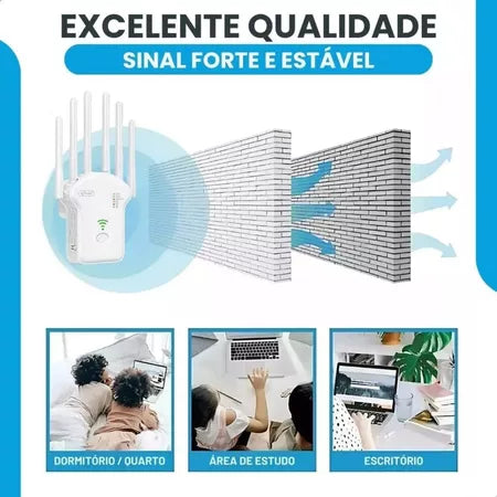 Repetidor Extensor WiFi Long Range Wireless WIFI Signal Booster Rede Sem Fio Knup
