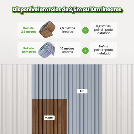 10 Metros Painel Ripado Laminado Autocolante Cor Cinamomo Linha Madeto Meu Rodapé