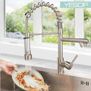 Torneira Pia Cozinha Gourmet Misturador Monocomando Saída Dupla Prata Escovada Yesop