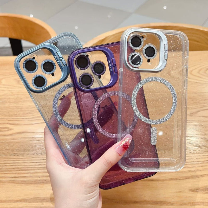 Capinha Bracket Glitter com Pelicula para Camera