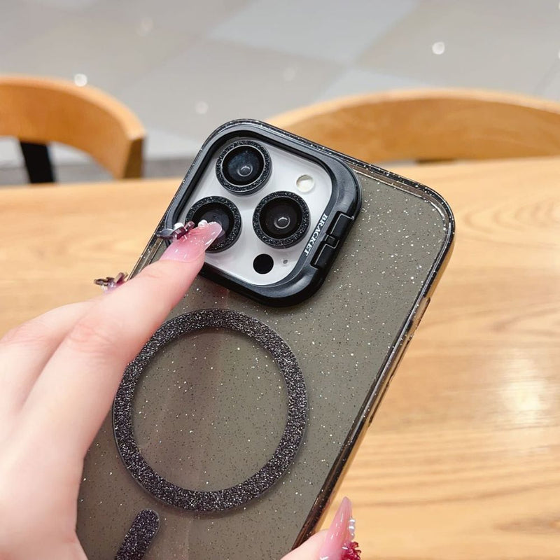 Capinha Bracket Glitter com Pelicula para Camera