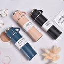 Kit Garrafa Térmica Inox 500ml Com 3 Xícaras Camping Viagem Café – Cores Sortidas