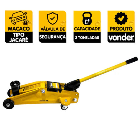 Macaco Jacaré Portátil 2 Tonelada Vonder Com Maleta