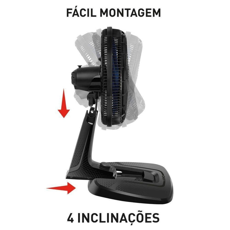 Ventilador de Mesa 40cm 7 Pás Arno Xtreme VE70 Preto com Azul 127V