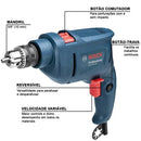 Furadeira Industrial Impacto 3/8 Reversão 450W GSB 450RE + Estojo 30 Peças X-Line BOSCH