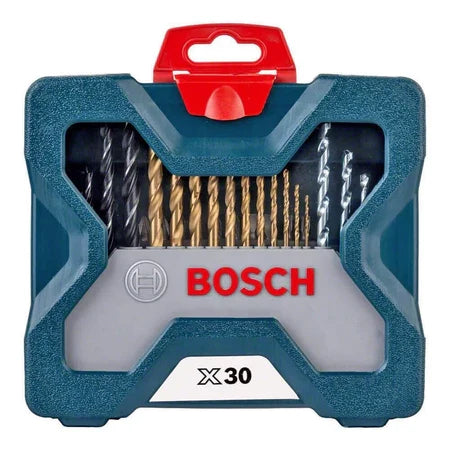 Furadeira Industrial Impacto 3/8 Reversão 450W GSB 450RE + Estojo 30 Peças X-Line BOSCH
